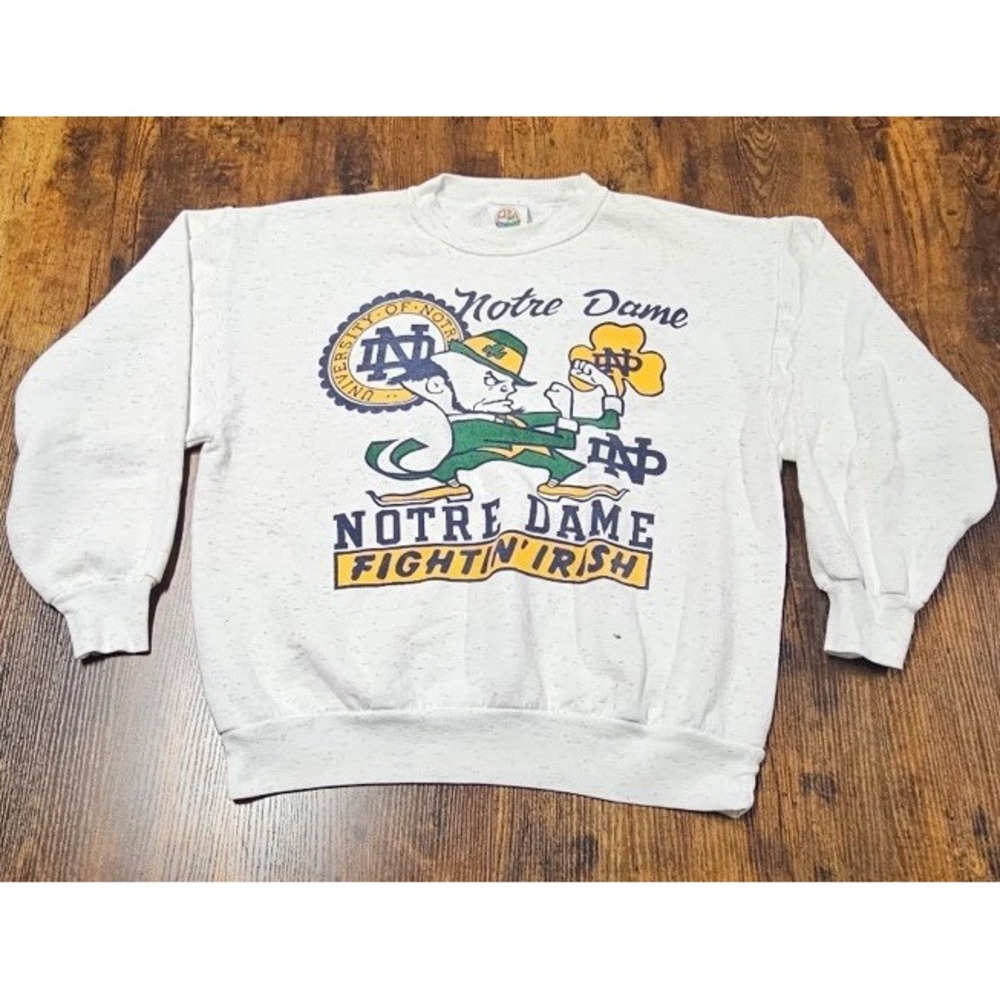 Vintage NCAA Notre Dame Fighting Irish Crewneck Sweatshirt Size Large USA